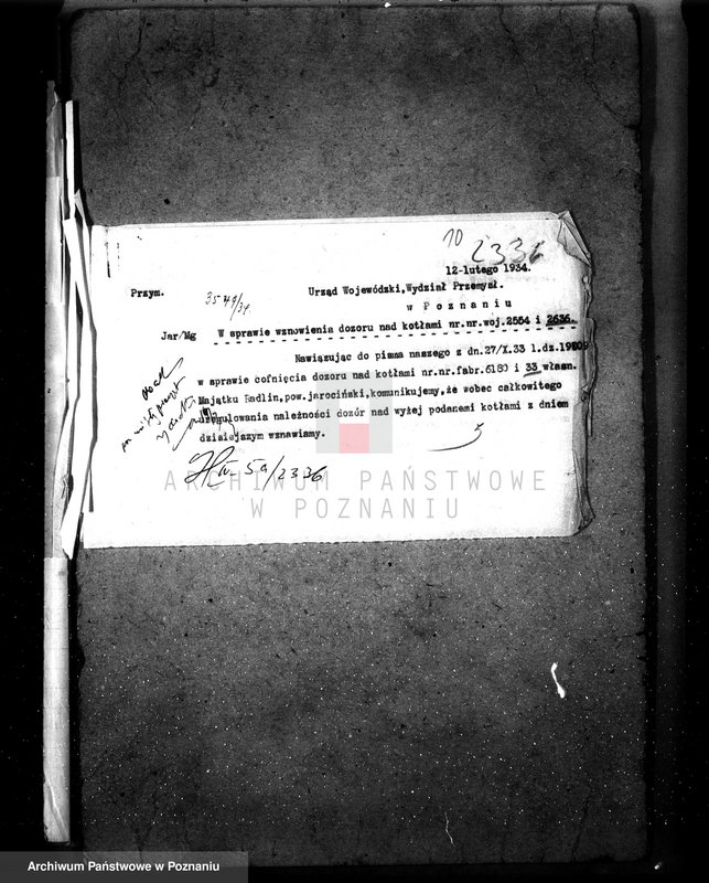 Obraz 14 z jednostki "Majętność Radlin pow. jarociński nr fabr kotła 33, nr woj. kotła 2336"