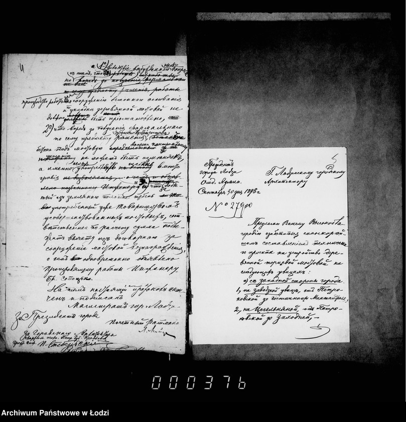 Obraz 7 z jednostki "Ob ustrojstve derevjannoj mostovoj na 10 učastkach ulic v gor. Lodzi"