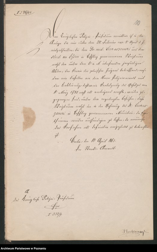 Obraz 17 z jednostki "A. betr. den österreichischen Untertan Nowina von Smaglowski, den Wladislaus Smisniewicz, Student aus Schroda, den Ludwik von Smoleński, Gutsbesitzer aus Plock"