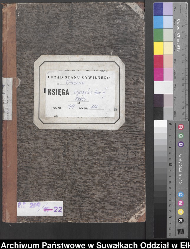 image.from.unit.number "Sterbe-Neben-Register des Preussischen Standes-Amtes Orlowen Kreis Loetzen für das Jahr 1886 [Tom II]"