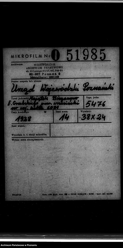 Obraz 2 z jednostki "Majątek Bieganowo powiat wrzesiński własność E. Grabskiego nr woj. kotła 6081"