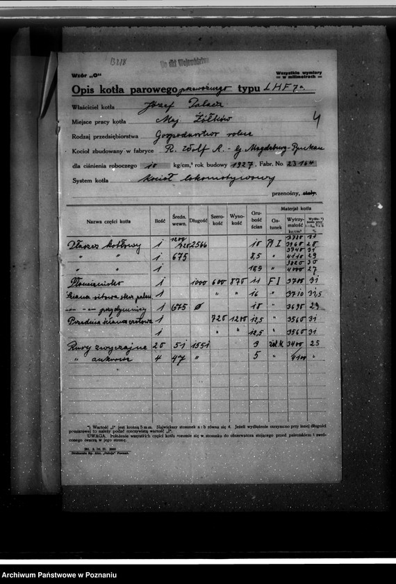 Obraz 9 z jednostki "Gospodarstwo rolne Józefa Palacza, maj. Żółków pow. jarociński nr woj. kotła 6026"