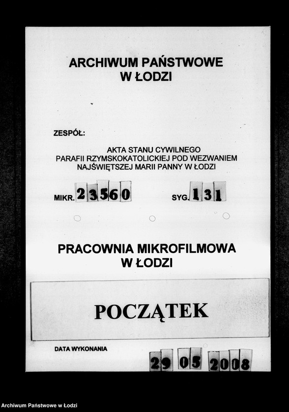 Obraz 1 z jednostki "Skorowidz do akt urodzeń"