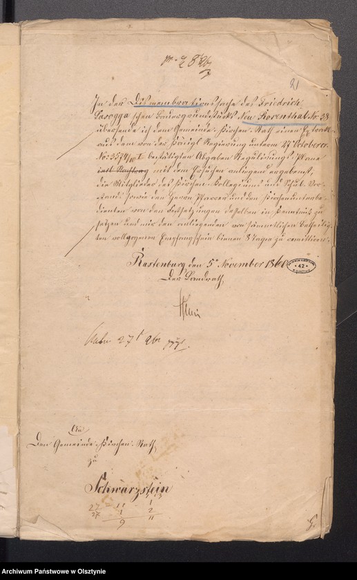 image.from.unit.number "Dismembrationssachen des Bauerngrundstück Neu Rosenthal Nr 38 zwecks Kenntnisnahme des Abgaben Regulirungs Plan durch der Mitglieder des Kirchen Kollegium und Schulvorstan."