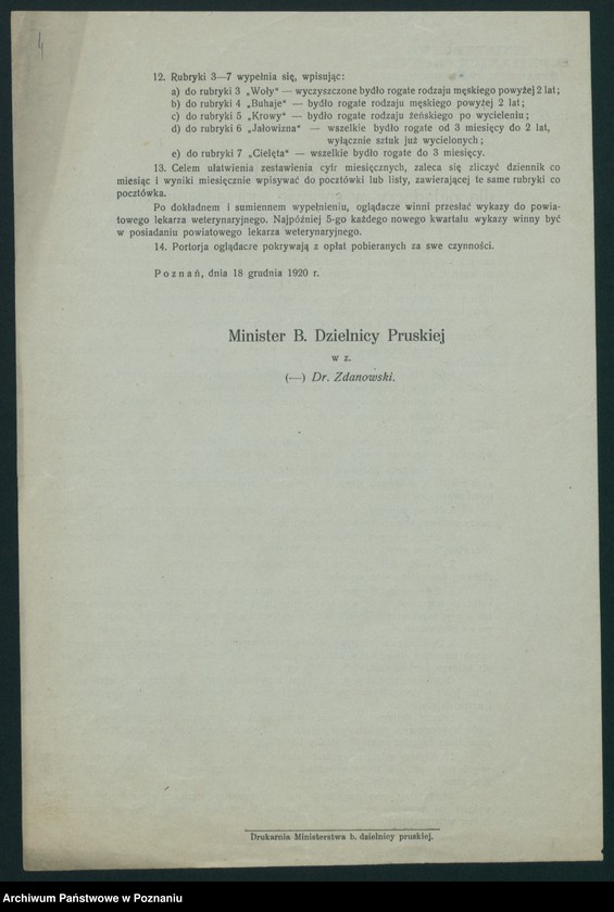 Obraz 6 z jednostki "[Korespondencja w sprawie sporządzania kwartalnych wykazów oględziny bydła rzeźnego i mięsa]"
