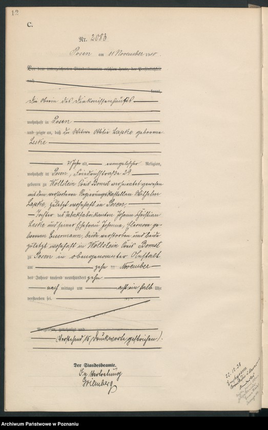 Obraz 13 z jednostki "Księga miejscowa zgonów tom V [Rejestr główny zgonów]"