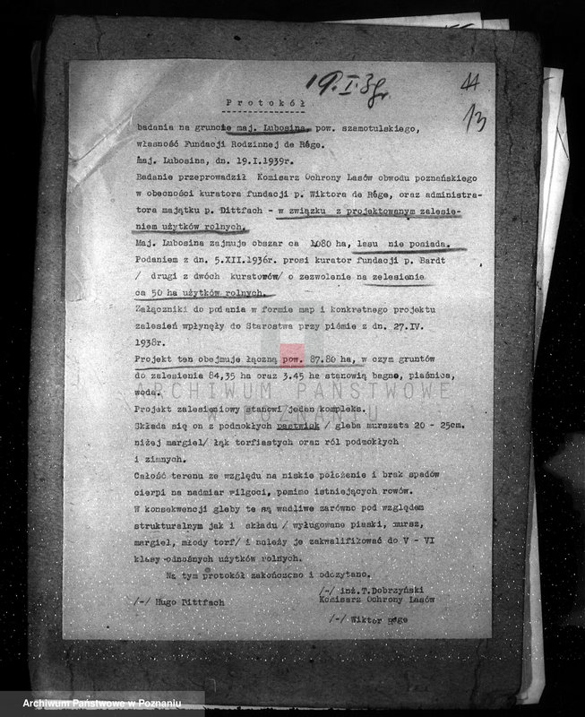 image.from.unit.number "Plan urządzenia gospodarstwa leśnego dla lasu majętności Lubosina powiat szamotulski 1938-1948"