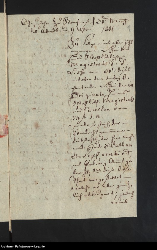Obraz 11 z jednostki "[Akta in Sachen des zu Storchnest auf Requisition des Magistrats zu Breslau vom 24 März 1801 verhafteten, darfur gebrachten und nach Breslau transportierten allhiesigen Schutzjuden Nathan Knoff]"