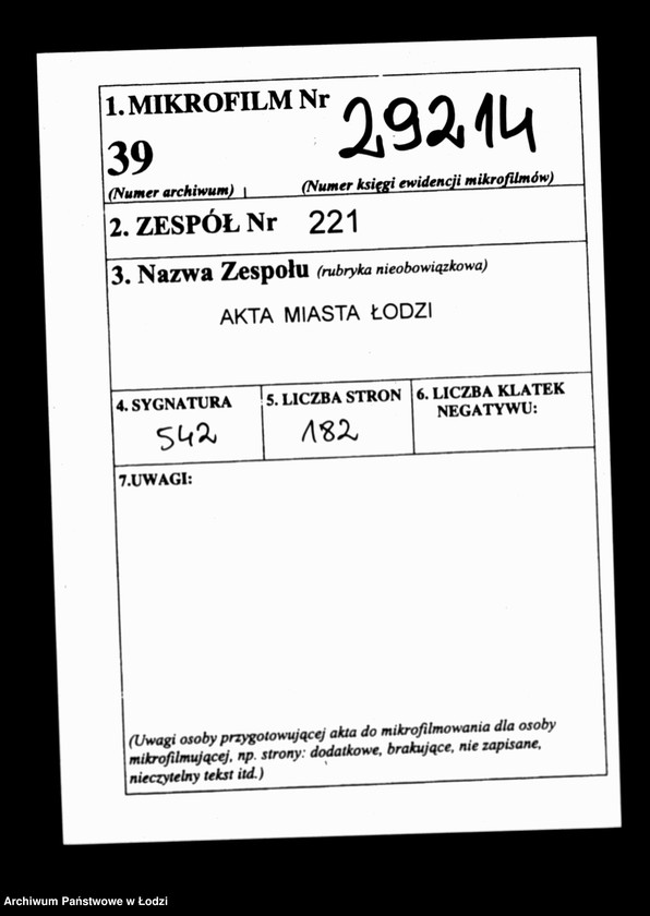 Obraz 2 z jednostki "Akta tyczące się wyprowadzania się fabrykantów"