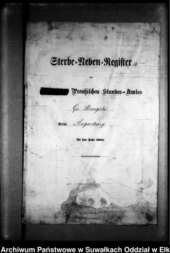 image.from.unit.number "Sterbe-Neben-Register des Preussischen Standes-Amtes Gr. Strengeln Kreis Angerburg"