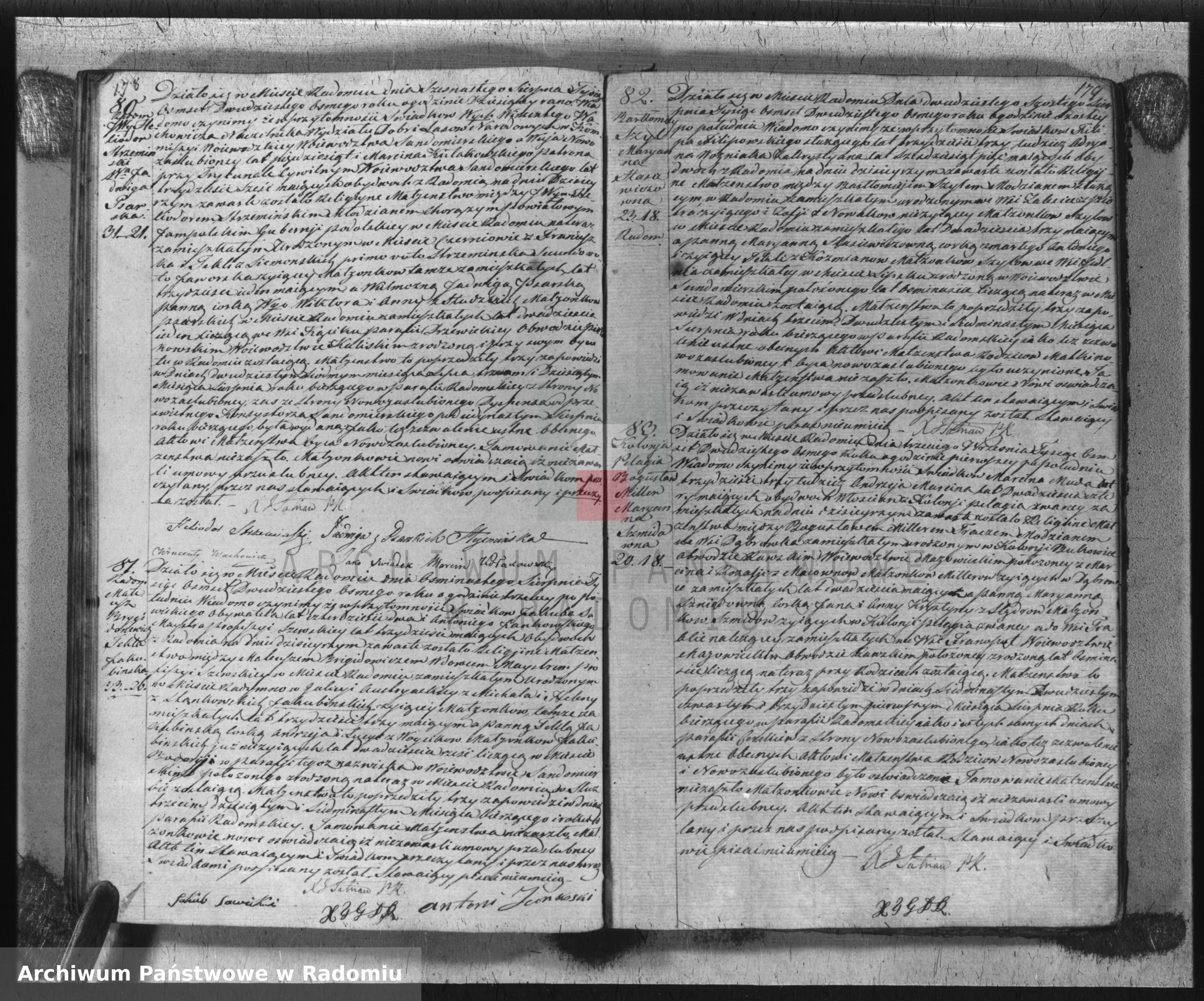 Skan z jednostki: Duplikat parafij Katolickiej Radom z r. 1828