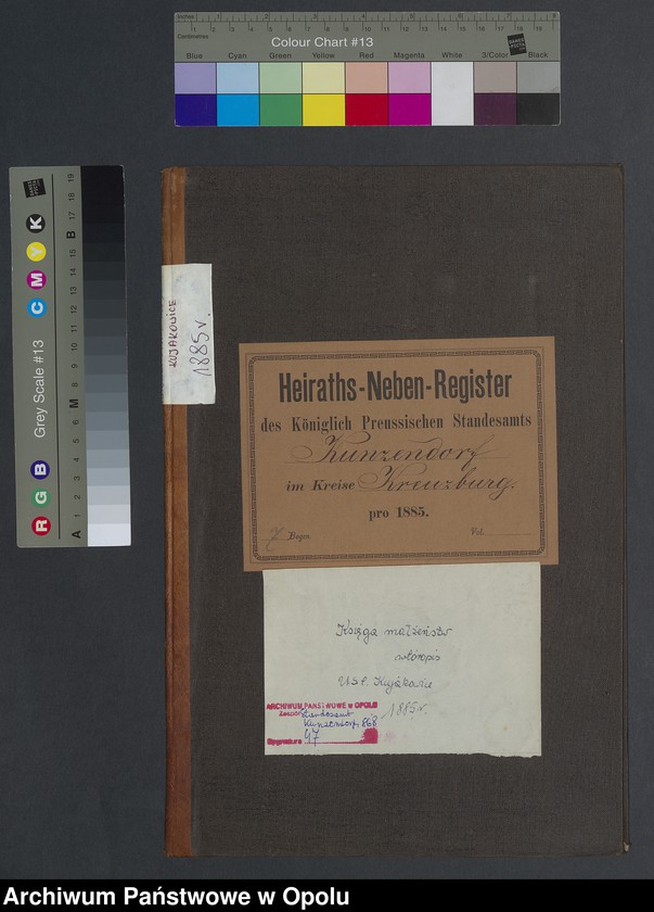 Obraz 3 z jednostki "Heiraths-Neben-Register Standesamts Kunzendorf pro 1885"