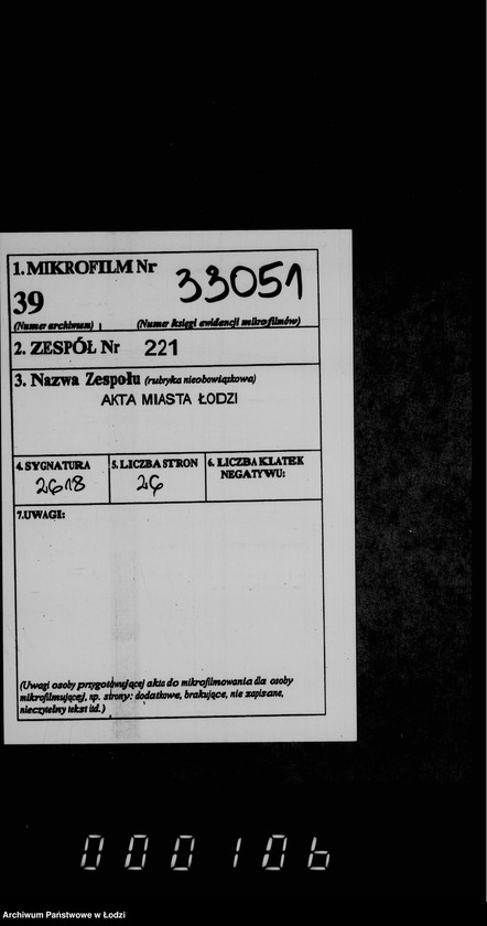 Obraz 2 z jednostki "Delo Lodzinskago Gorodovago Magistrata v mestom otdelenji Pol´skago Banka na tekuščij šcet gorodskich i depozitnych summ"