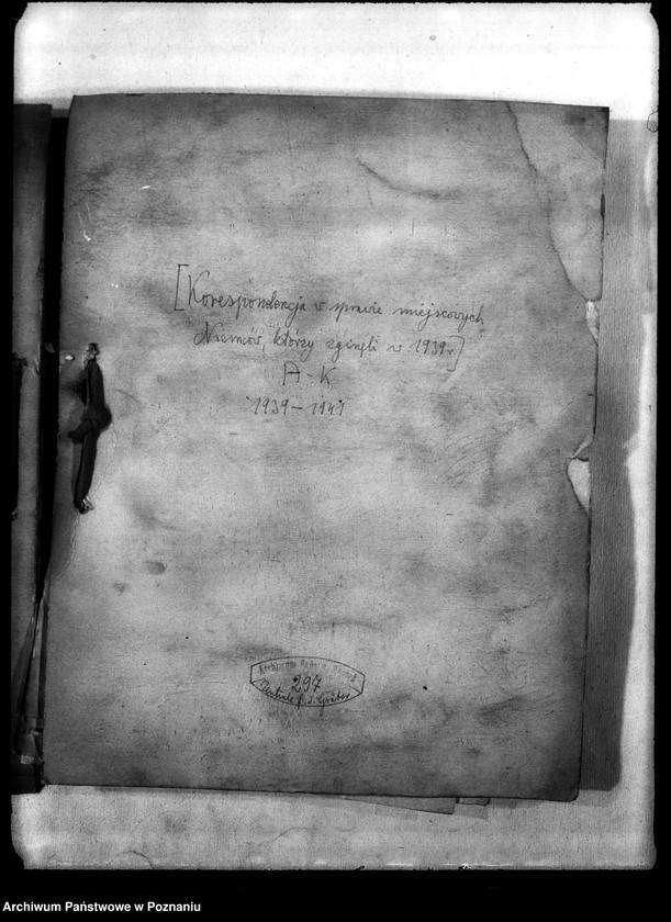 Obraz 4 z jednostki "Korespondencja w sprawie miejscowych Niemców, którzy zginęli w 1939 roku A - K"