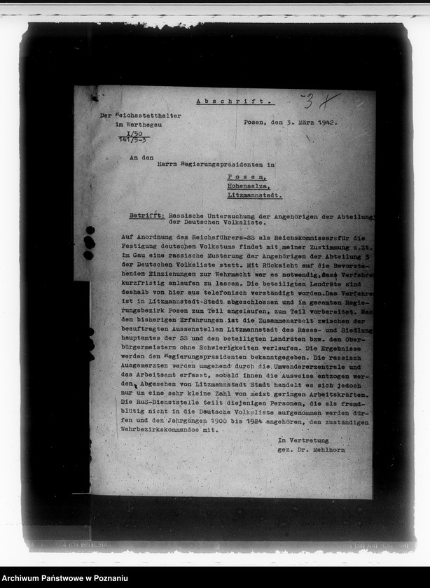 Obraz 11 z jednostki "Rassische Überprüfung der Angehörigen der Abteilung 3"