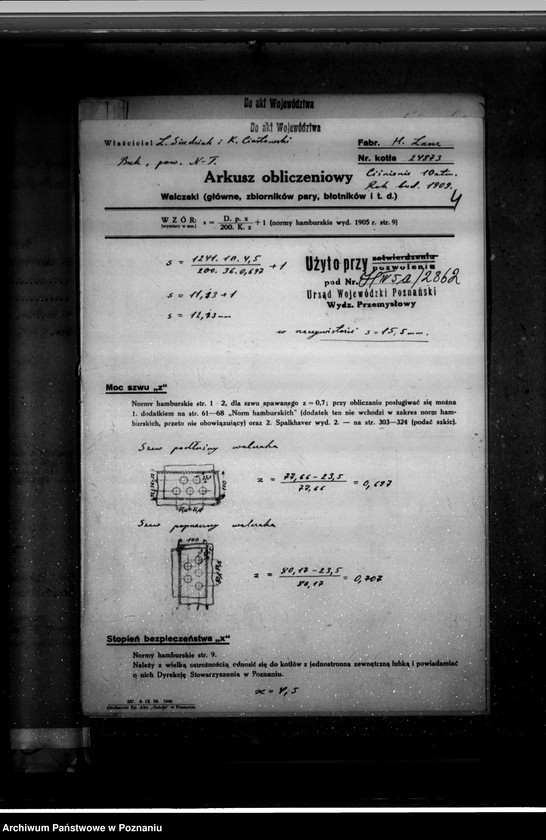 Obraz 8 z jednostki "Młyn parowy Leona Siudziaka i Ciastowskiego w Buku, pow. nowotomyski nr woj. kotła 2862"