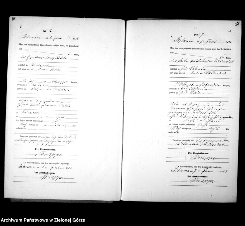 Obraz 13 z jednostki "Sterbe-Neben-Register"