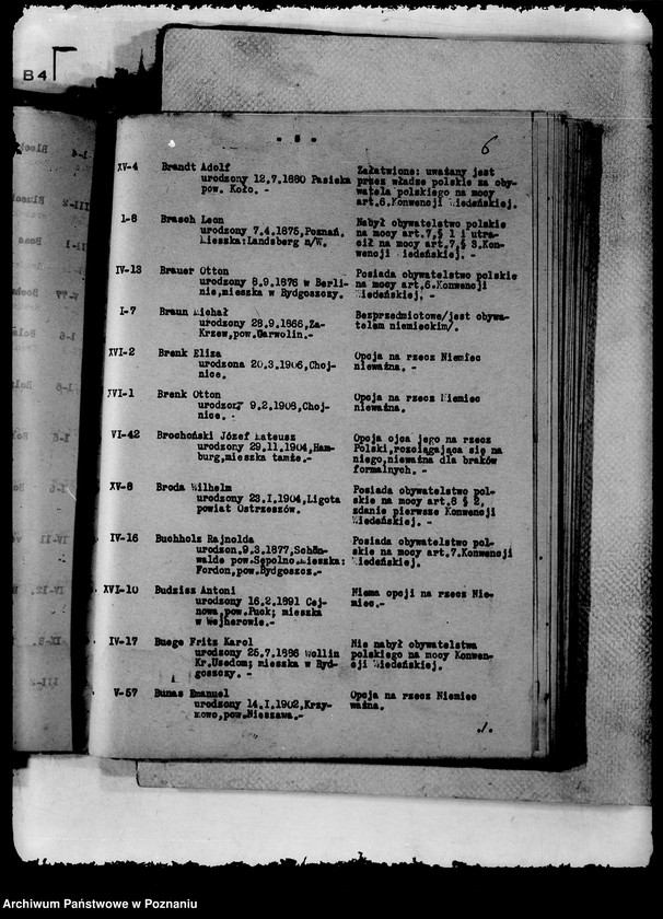 Obraz 10 z jednostki "Spis alfabetyczny spraw spornego obywatelstwa zdecydowanych przez Delegatów technicznych polskich i niemieckich od 9 XII 1929- 1 IV 1930"