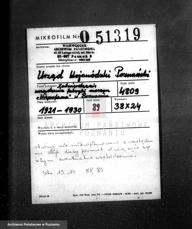 Obraz 2 z jednostki "Zatwierdzenie urządzenia fabryki maszyn "Wiepofama" w Poznaniu"