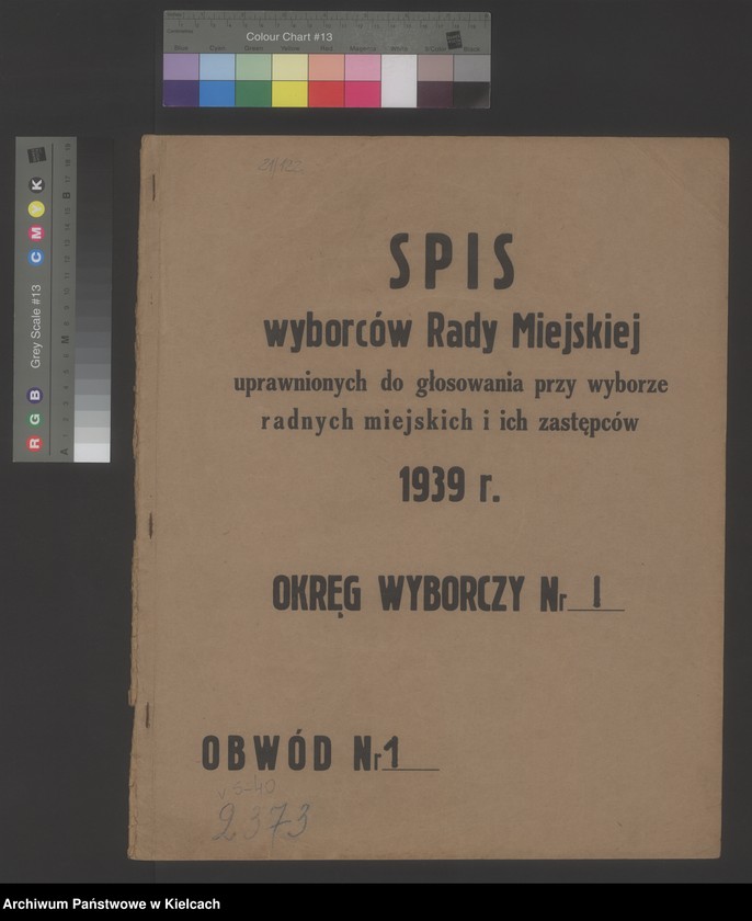 image.from.unit.number "Spis wyborców Rady Miejskiej uprawnionych do głosowania przy wyborze radnych miejskich i ich zastępców, Okręg wyborczy Nr I. Obwód Nr 1"