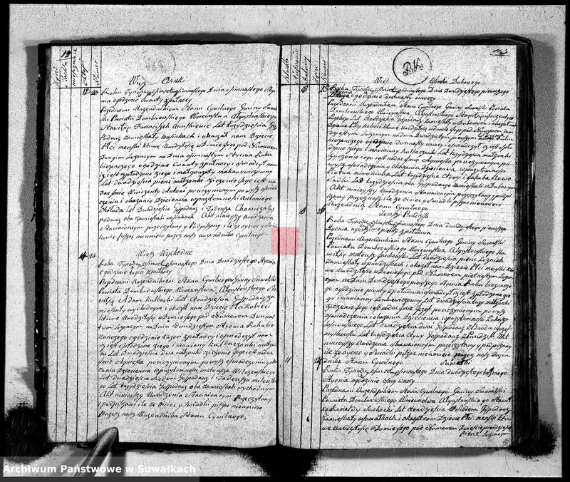 Obraz 9 z jednostki "Księga urzędnika stanu cywilnego gmniny suwalskiey zawierająca w sobie akta urodzonych od dnia 1-go stycznia 1818"