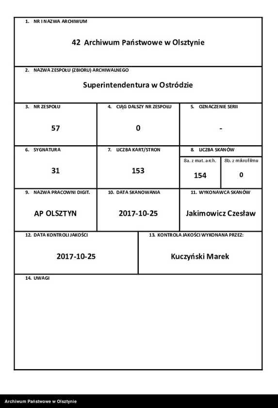 image.from.unit.number "Sache der Anstellung des katholisches Seelsorges, Verzeichnisse der katholischen Familien und katholischen Kinder"