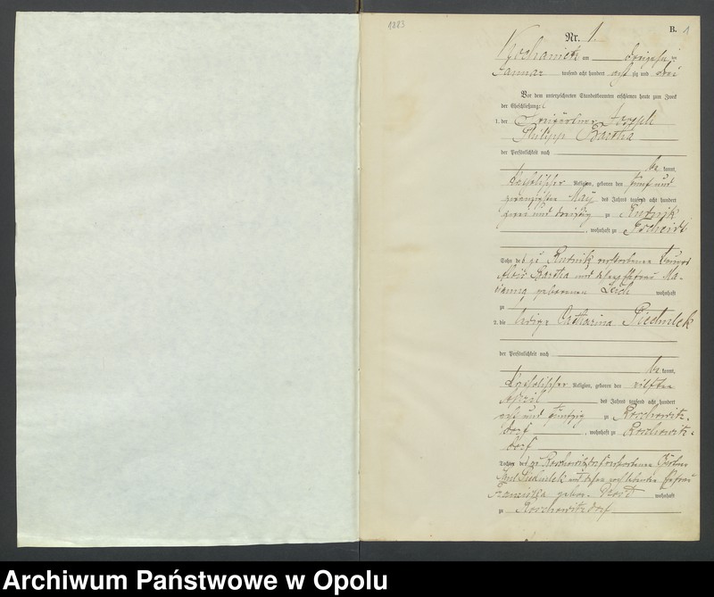 image.from.unit.number "Urząd Stanu Cywilnego Kochaniec Księga małżeństw rok 1883-85"