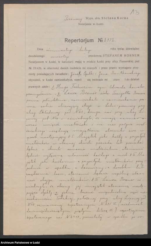 Obraz 15 z jednostki "Hugon Frowein – Fabryka tasiemek i sznurowadeł"