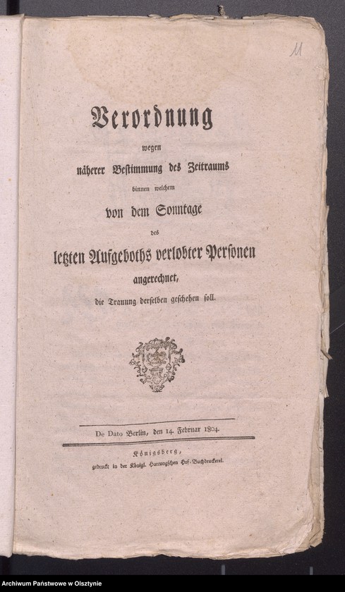 image.from.unit.number "Acta generalia und SpecialiaDie Copulation angehende Sachen (Circular-Verordnungen, Anweisungen)"