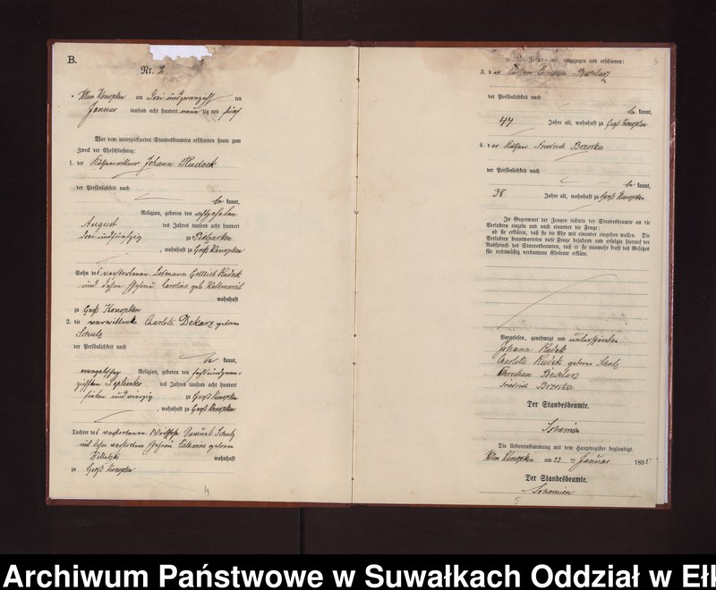 image.from.unit.number "Heiraths-Neben-Register des Preussischen Standes-Amtes Gross Konopken Kreis Loetzen"