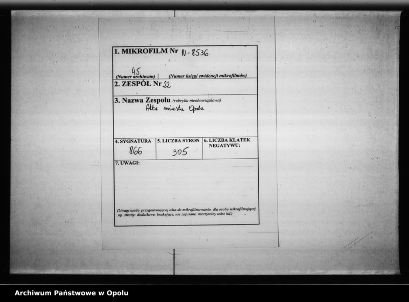 Obraz 2 z jednostki "Acta des Magistrats zu Oppeln betreffend Aufnahme und Einsendung der städtischen Tabellen von der Stadt Oppeln"