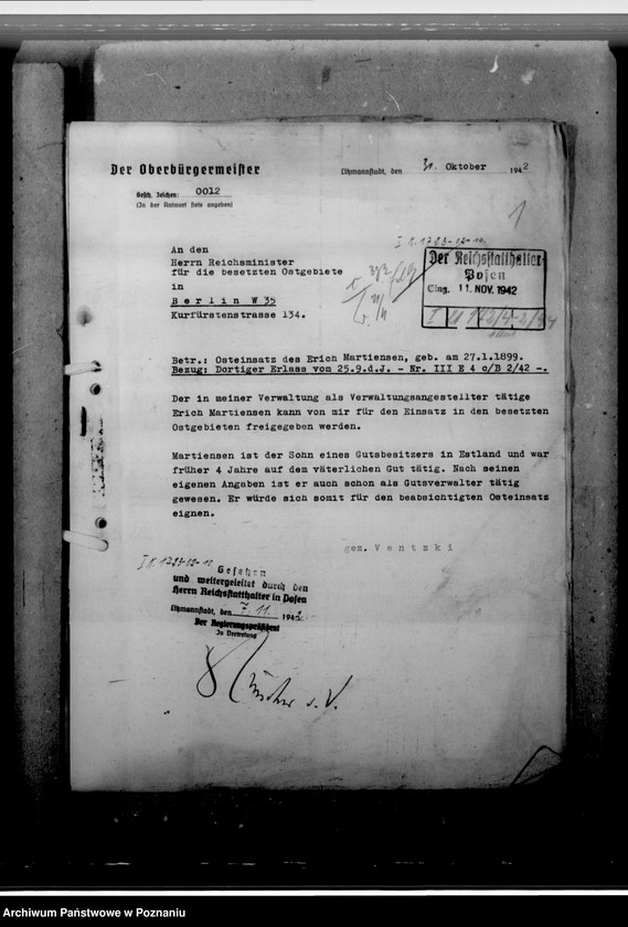 Obraz 5 z jednostki "Martinsen. Erich - urzędnik"