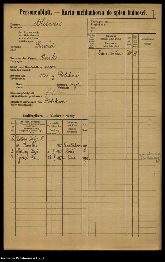 image.from.unit.number "[Spis ludności Łodzi] Blajweiss - Blesiński"