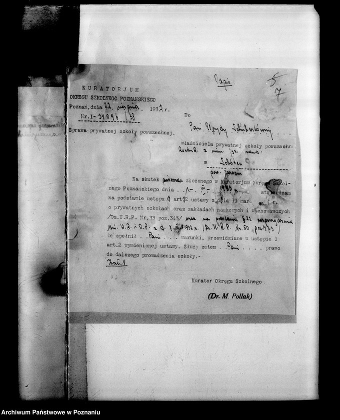 Obraz 11 z jednostki "Prywatna Szkoła Powszechna z niemieckim językiem nauczania Sobótka powiat Ostrów"