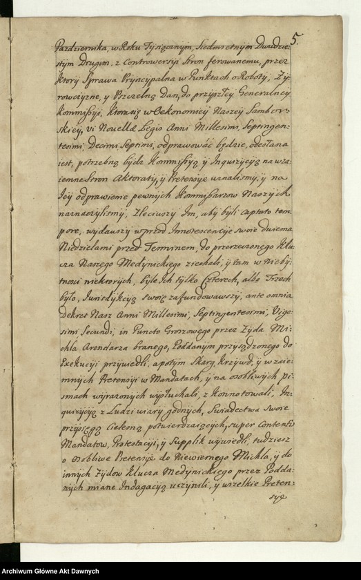 image.from.unit.number ""Akta sądow J K Mci referendarskich koronnych za szczęśliwego panowania - - Augusta II króla polskiego - - Za sprawą i przełożeniem - - Jakuba na Skrzynnie Dunina referendarza koronnego, radoszyckiego, ex post wiślickiego i lipnickiego starosty. Annorum 1727-mi, 1728-vi et 1729-ni. Także za sprawą i przełożeniem - - Józefa na Załuskach Załuskiego referendarza koronnego, kanonika katedralnego krakowskiego, archidiakona pułtuskiego, w katedrze płockiej koadiutora, proboszcza warszawskiego, infułata proboszcza kodeńskiego. Annorum 1730, 1731, 1732-di. Za pisarstwa - - Michała Nagrodzkiego J K Mci sekretarza i pisarza referendarskiego koronnego"."