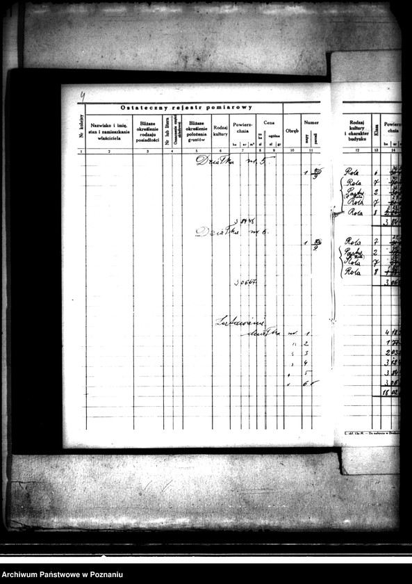 Obraz 8 z jednostki "Ostateczny rejestr pomiarowy Kuźnica Bobrowska powiatu kępińskiego"