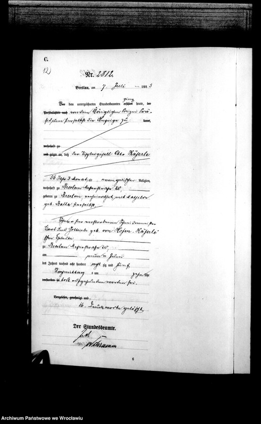 image.from.unit.number "Sterbe-Haupt-Register Breslau I 1885 Band 8"