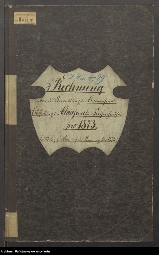 image.from.unit.number "Rechnungen über die Verwaltung der Armenhausabteilung im Classenschen Siechenhause"