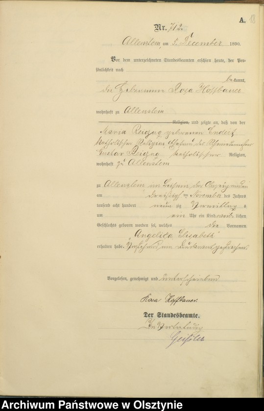 image.from.unit.number "Geburts-Haupt-Register Tom III,Nr 696 - 775"