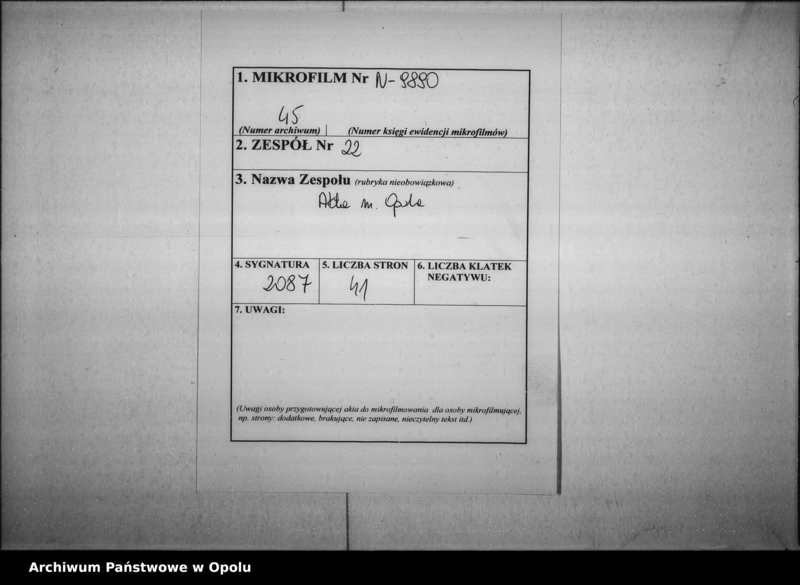 Obraz 2 z jednostki "Acta des Magistrats zu Oppeln betreffend die Gastwirtschaft an der Malapaner-Chaussee von Klusche Vol. I"