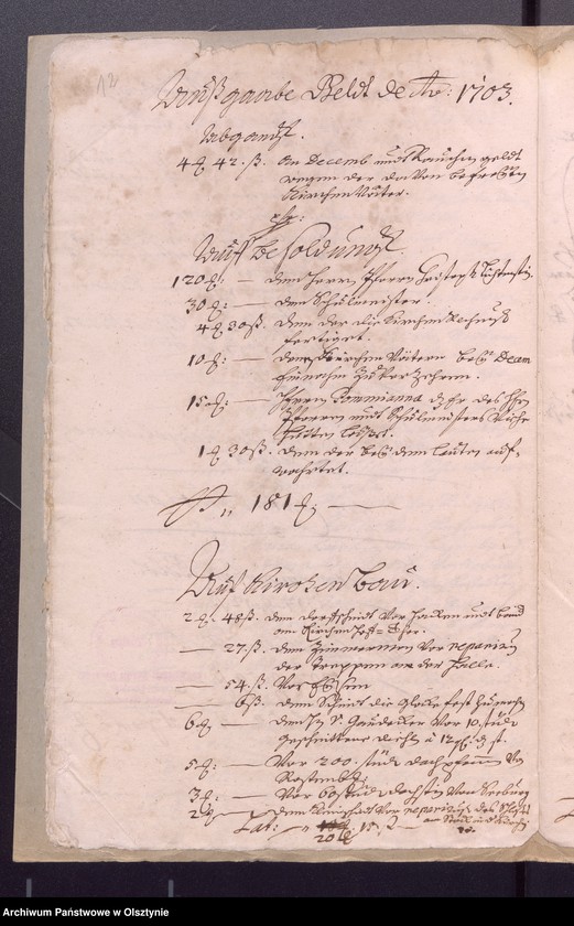 image.from.unit.number "Kobultensche Kirchen Rechnungaller Einnahme und Ausgabe Geld"