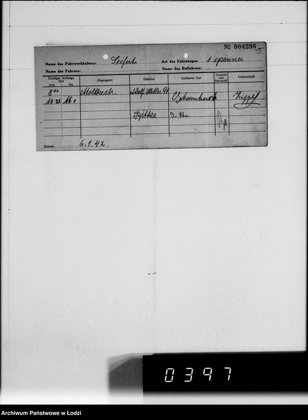 Obraz 19 z jednostki "A.Seifert Rechnungen. [za dostawy towarów dla Getta]"