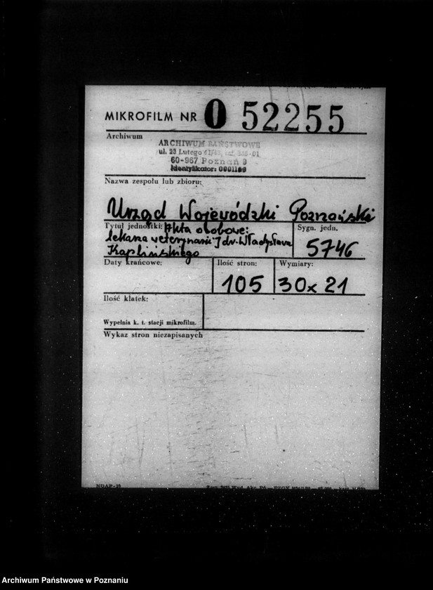 Obraz 2 z jednostki "Akta osobowe lekarza weterynarii dr. Władysława Kaplińskiego"