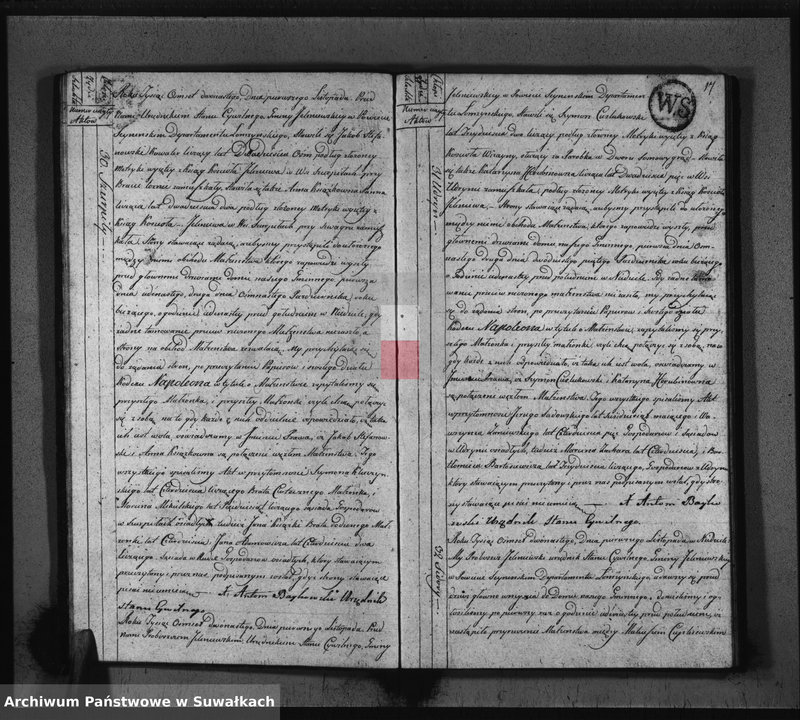 Obraz 11 z jednostki "Akta Stanu Cywilnego Zaślubionych w Gminie Jeleniewskiey od 1-go Stycznia 1812 roku."