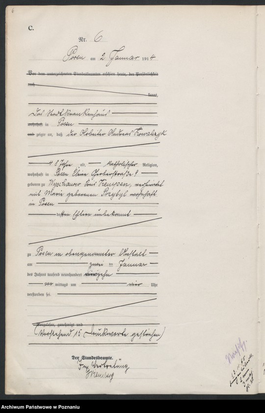 Obraz 8 z jednostki "Księga miejscowa zgonów tom I [Rejestr główny zgonów]"