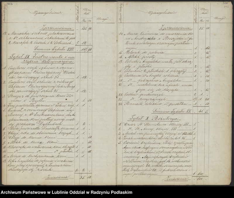 Obraz 8 z kolekcji "Inwentarz Inspektora Stada Rządowego Koni w Janowie 1859 r.111"