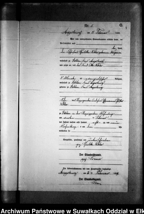 image.from.unit.number "Sterbe-Neben-Register des Preussischen Standes-Amtes Kehlen Kreis Angerburg"