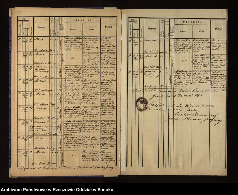 image.from.unit.number "Księga urodzeń, małżeństw i zgonów dla miejscowosci Sanok, Dąbrówka Ruska"