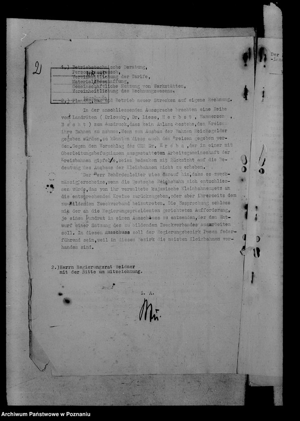 Obraz 6 z jednostki "Protokół konferencji oraz korespondencja władz w sprawach kolei powiatowych"