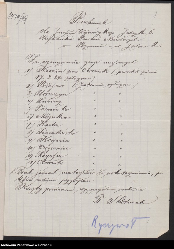 Obraz 11 z jednostki "Ryczywół, powiat Oborniki - akta koła."